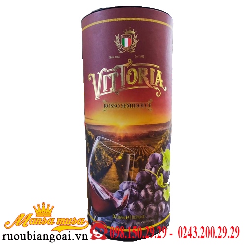 Vang ống ngọt Vittoria Rosso Semidolce